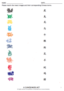 Chinese Zodiac Animals Theme Pack for Kids - learn Chinese about Chinese Zodiac Animals with different learning materials. #Chinese4kids #LearnChinese #ThemedChineseLearning #ChineseZodiacAnimals