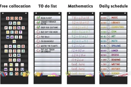 Daily Schedule Pocket Chart, 13+1 Scheduling Pocket Chart with18 Dry-Eraser Cards, Educational Charts for Classroom Office Home Preschool Activity