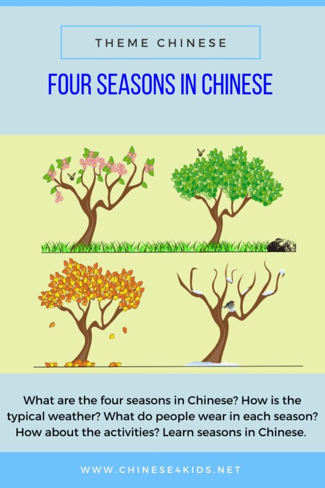 What are the four seasons in Chinese? What is the typical weather in each season? What do people wear? Learn the seasons in Chinese #Chinese4kids #seasons #MandarinChinese #Chineselearning