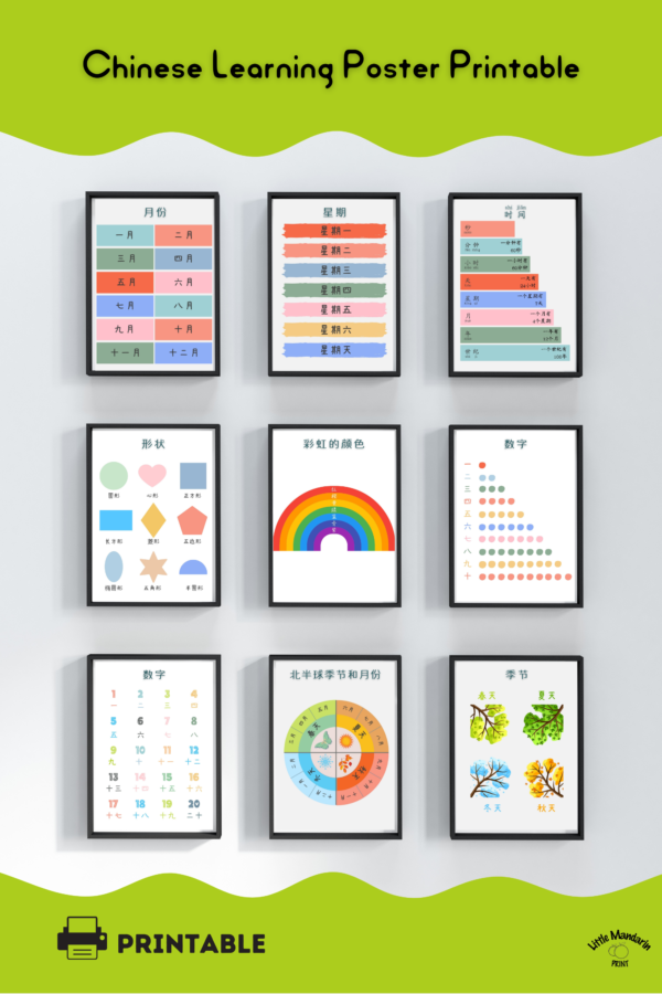 Chinese learning posters for homeschooling or classroom #Chineselearningposters #Chineselearning #Chinesehomeschooling #Chineseclassroom #Chineseposters