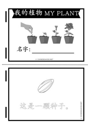 Gardening - Plants Chinese learning pack for kids #Chinese4kids #learnChinese #learningpack