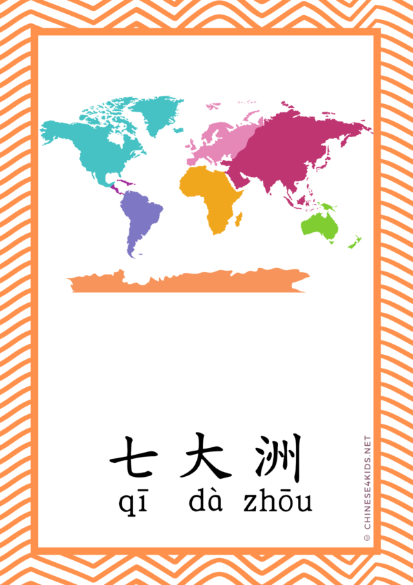 Continents in Chinese - Learn Continent Names in Chinese