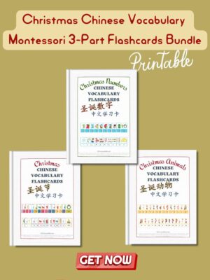 Christmas Chinese vocabulary flashcards bundle