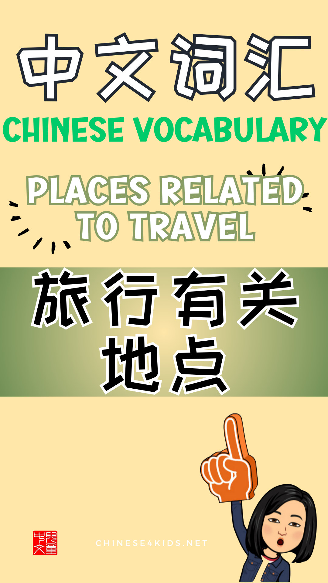 Chinese thematic words - places related to travel
