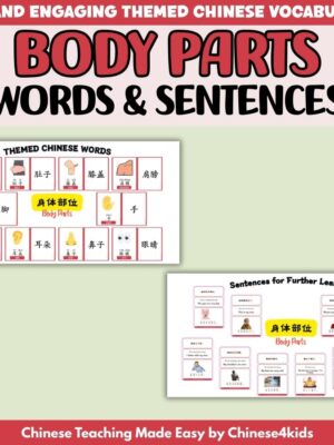Head to Toe in Mandarin — Body Parts Flashcard Set