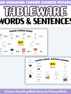 Set the Table in Chinese — Tableware Flashcard Set