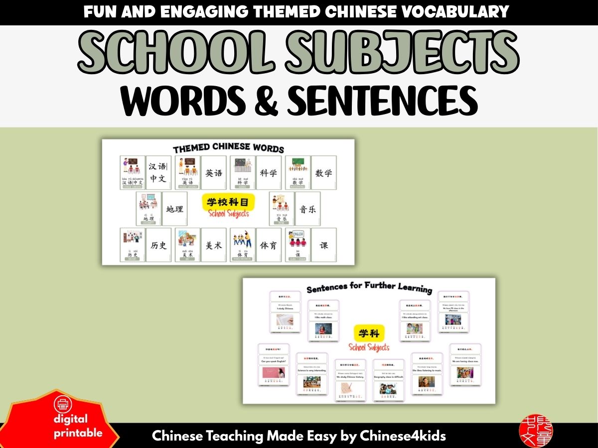What Do You Study? — School Subjects Flashcard Set