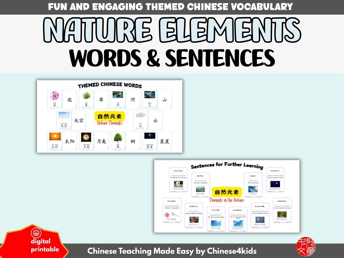 The Natural World — Nature Elements Flashcard Set