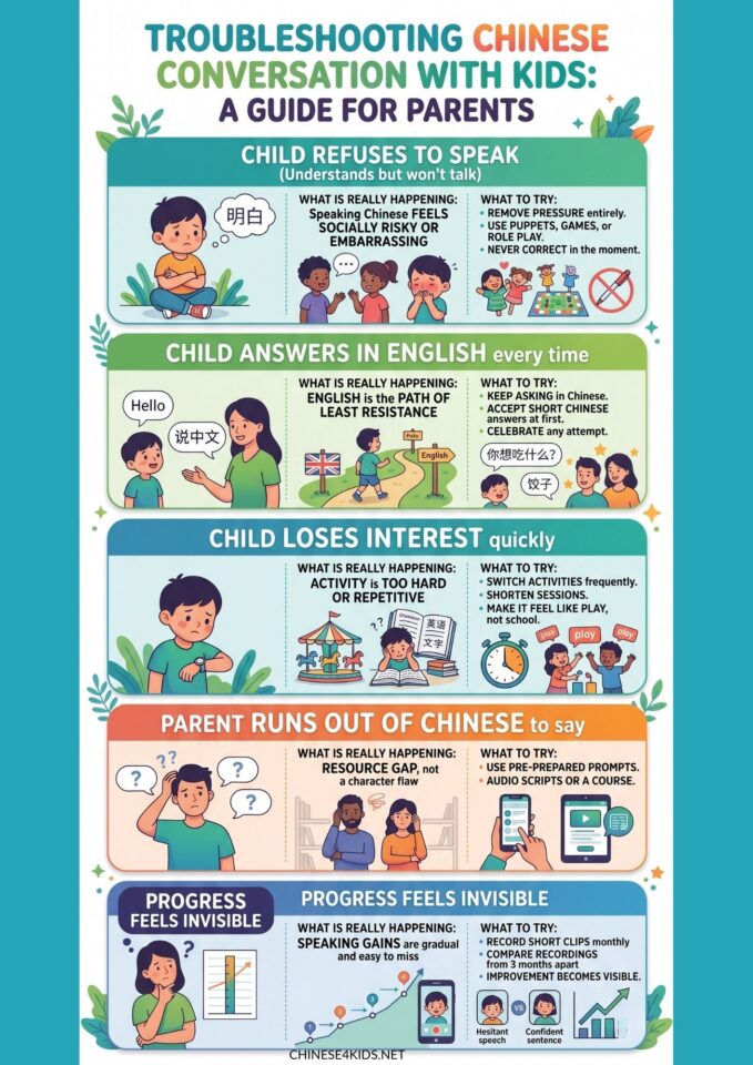 troubleshooting Chinese Conversation with kids