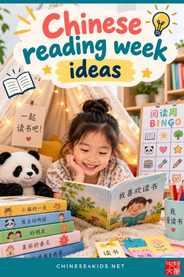 Plan a Chinese Reading Week at home or in class. Get 10 easy activities, a 5-day schedule, and tips for choosing books at the right level.