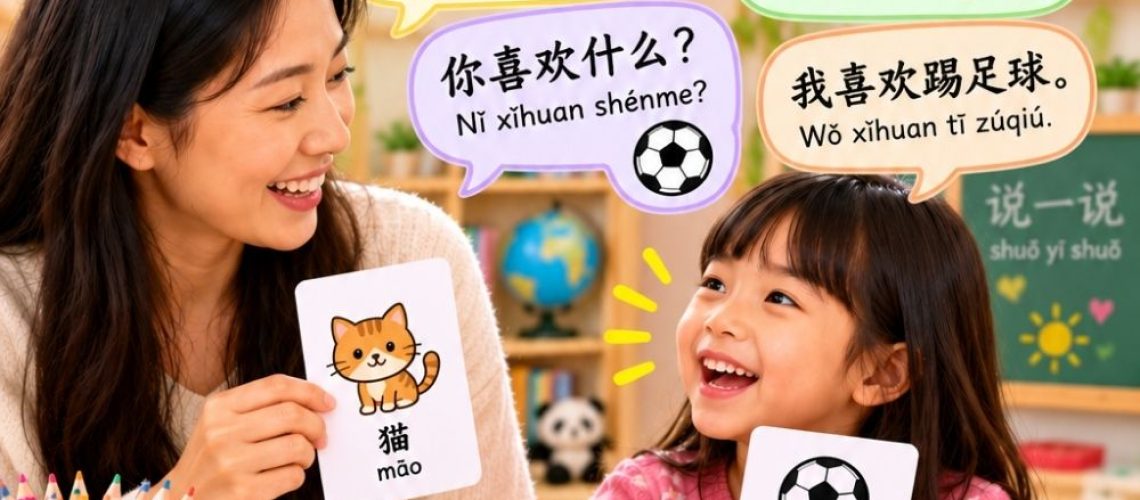 Discover 15 Chinese conversation activities for kids that build real speaking confidence. Mealtime questions, role play, guessing games...
