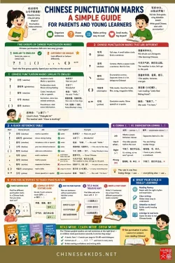 Chinese punctuation marks chart with pinyin for kids learning Mandarin