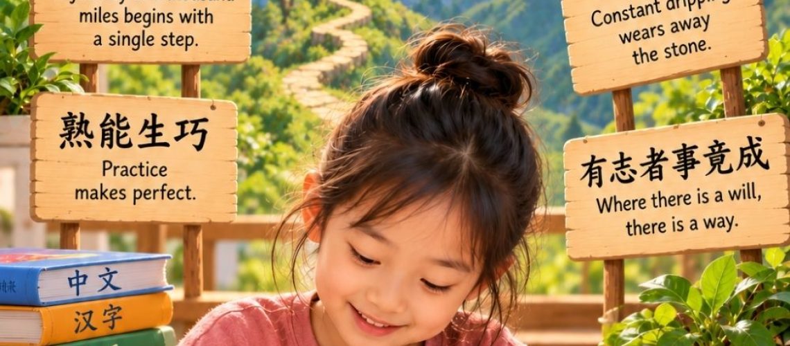 Explore 12 Chinese sayings about effort, practice, patience and perseverance. Learn their meanings, pinyin, with activities for kids.