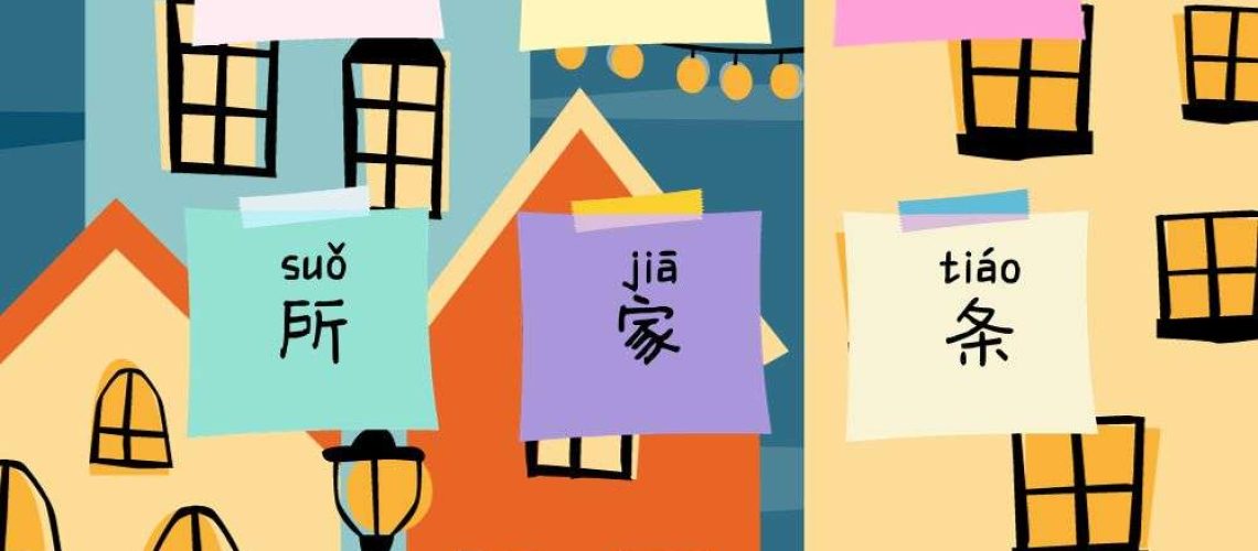 Learn Chinese measure words for buildings Montessori 3-part flashcards #Chinese4kids #Chineseflashcards #learnChinese #mandarinChinese #measurewords